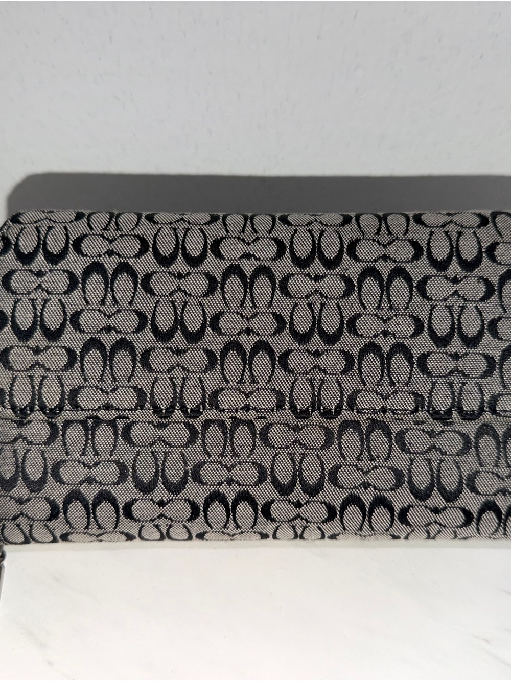 Coach Gray and Black Signature Jacquard Accent Cover